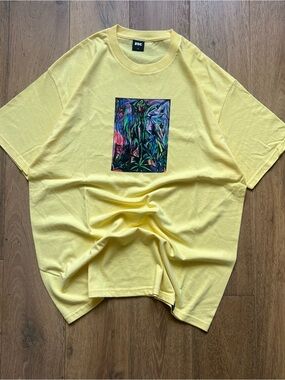 FTC Yellow Graphic Tee with Colorful Abstract Print